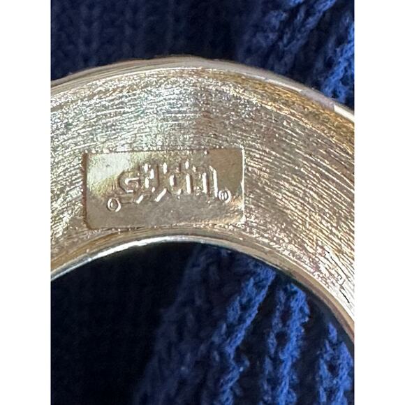 90s St John Leather/Enamel Belt Size 2/26 W Turquoise Gold Big Statement - Picture 2 of 10